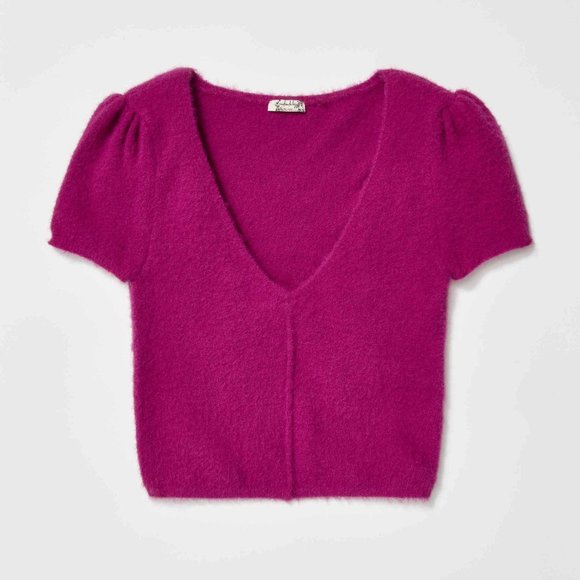 Free People Fuzzy Pink Crop Top - Picture 8 of 11